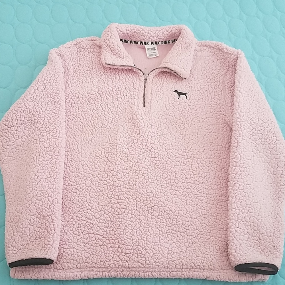 Victoria's Secret Pink Quarter Zip Sherpa Pullover